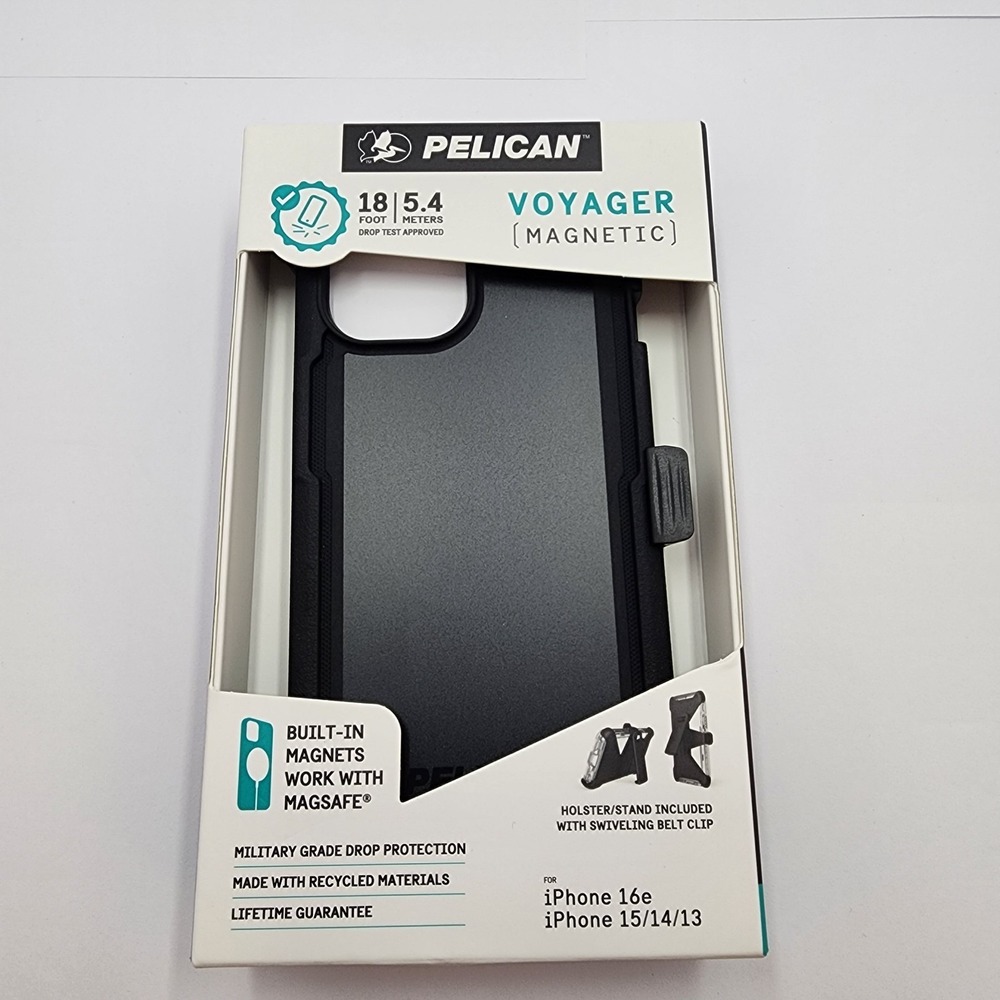 Pelican Voyager MagSafe Rugged Case for iPhone 16e / 15 / 14 / 13 Black